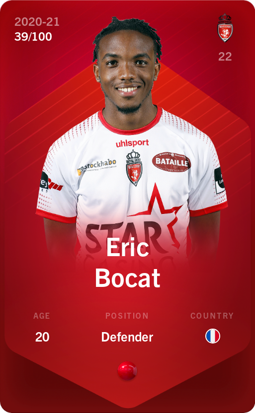 Sorare - Sorare Official - Eric Bocat 2020-21 • Rare 39/100 - NFT # 29590759435889879443263996043235527236026967689524561586429511670396562107618