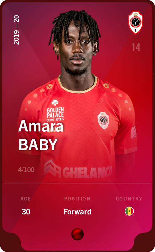 Sorare - Sorare Official - Amara Baby 2019-20 • Rare 4/100 - NFT # 85597562828809202236343491206974550590051158832438572559384428878807710409364