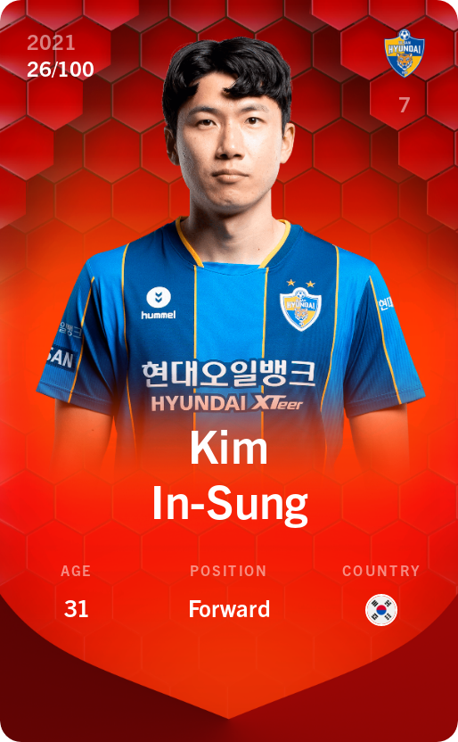 Sorare - Sorare Official - Kim In-Sung 2021-22 • Rare 26/100 - NFT # 26335733868762635646850693555980308548716130694822384026602578228290299704339
