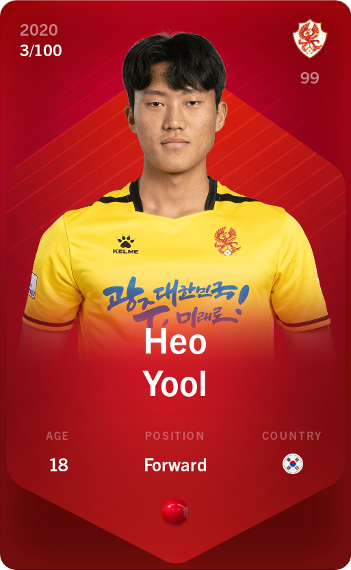 Sorare - Sorare Official - Heo Yool 2020-21 • Rare 3/100 - NFT # 100518412592264888929109440505373854361632490715017592164983044800993233418504
