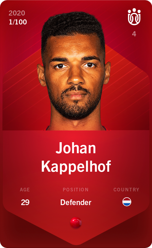 Sorare - Sorare Official - Johan Kappelhof 2020-21 • Rare 1/100 - NFT # 86696260347009938243140498430034208471969126112727570854797052043444295330170