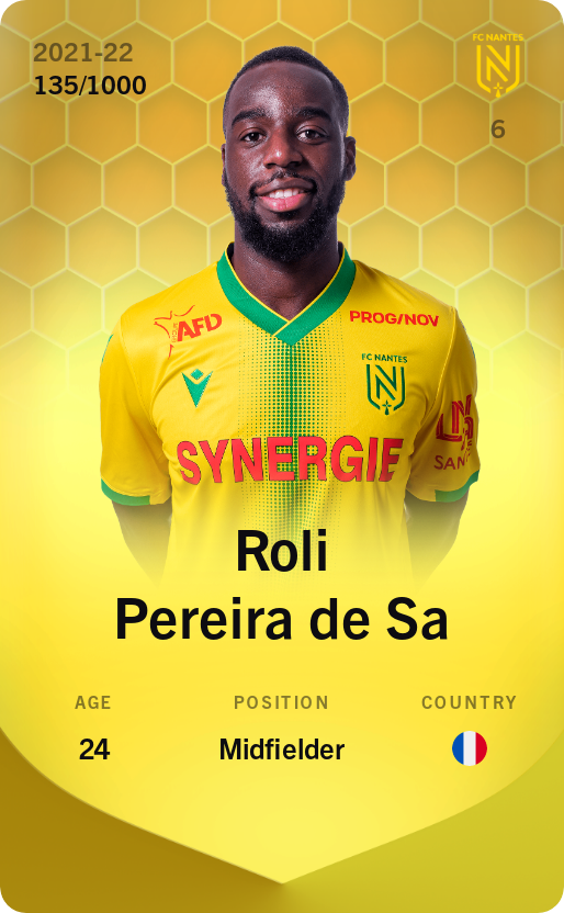 Sorare - Sorare Official - Roli Pereira de Sa 2021-22 • Limited 135/1000 - NFT # 12225666301556329043664019620916030587074583161519584089509465676745676280906