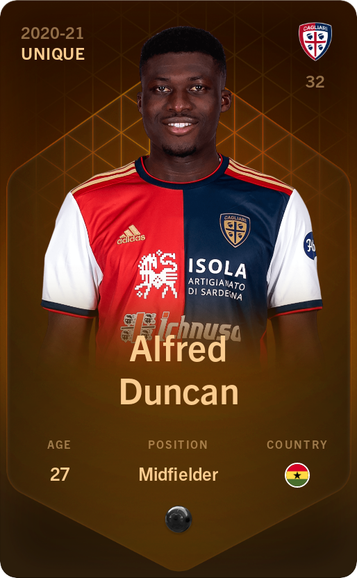Sorare - Sorare Official - Alfred Duncan 2020-21 • Unique - NFT # 13206441410582029185970905462447095851163669024878888675461688147099982586629