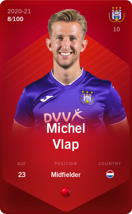 Sorare - Sorare Official - Michel Vlap 2020-21 • Rare 8/100 - NFT # 40678424479222643760179401082407967319509980697871528034382294967066744741189