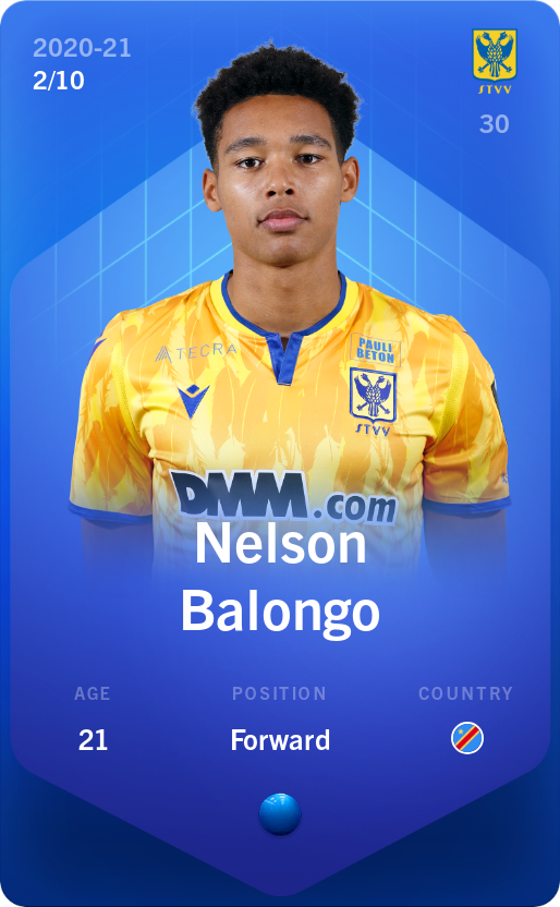 Sorare - Sorare Official - Nelson Balongo 2020-21 • Super Rare 2/10 - NFT # 14924908205318108785622707801813806519304692239376608259559255339203880723994