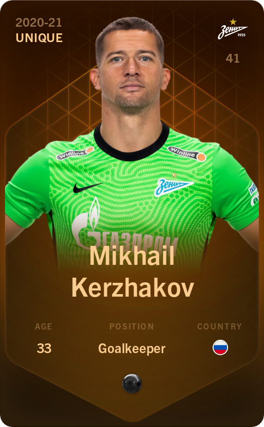 Sorare - Sorare Official - Mikhail Kerzhakov 2020-21 • Unique - NFT # 13719654808741986357170917514973183638248438176155148284287713147574814345878