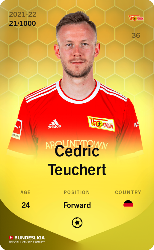 Sorare - Sorare Official - Cedric Teuchert 2021-22 • Limited 21/1000 - NFT # 101196596744467287057896068434586562554117451704385263120836521355137672780862