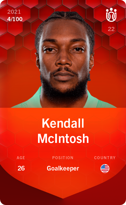 Sorare - Sorare Official - Kendall McIntosh 2021-22 • Rare 4/100 - NFT # 65284684052373396081894162048059969933435539559398999598943214804264612564388