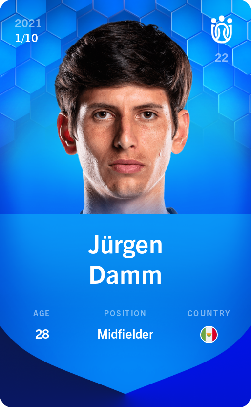 Sorare - Sorare Official - Jürgen Damm 2021-22 • Super Rare 1/10 - NFT # 81442252546258012080392958131704712456149714181652154959068461937269300828377
