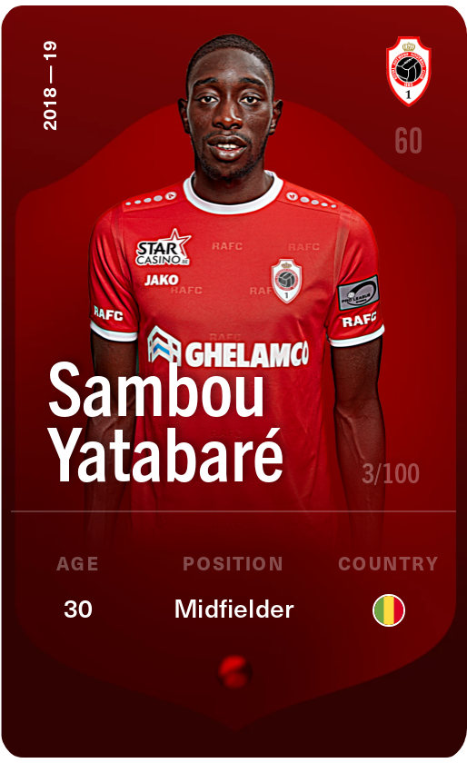 Sorare - Sorare Official - Sambou Yatabaré 2018-19 • Rare 3/100 - NFT # 57010612582947247377519215325373374123703532464007617082977559439326075322984