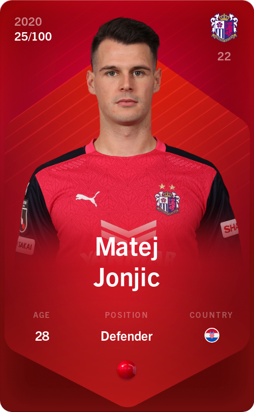 Sorare - Sorare Official - Matej Jonjic 2020-21 • Rare 25/100 - NFT # 34279940276601802242135668725738226809257906588883467794125155770241257384820