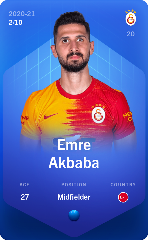 Sorare - Sorare Official - Emre Akbaba 2020-21 • Super Rare 2/10 - NFT # 5327009581134554753282997796403955770199993823512885808470195652640357929459