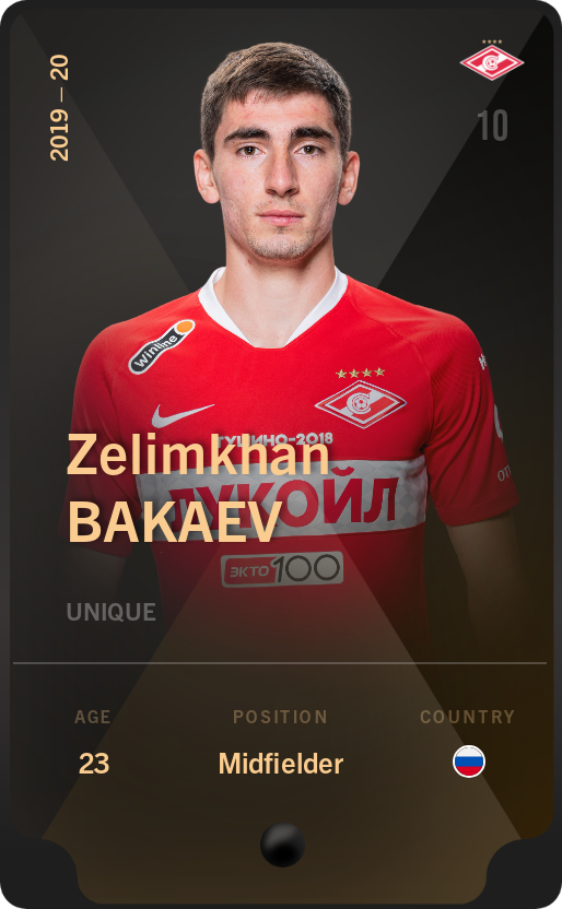 Sorare - Sorare Official - Zelimkhan Bakaev 2019-20 • Unique - NFT # 72774002270378632125471663960042747578359064013215070011866512350373686361150