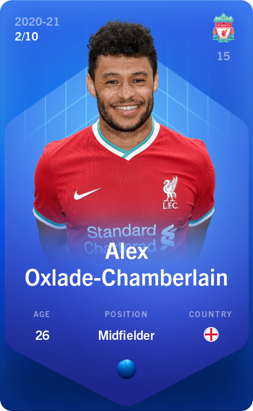 Sorare - Sorare Official - Alex Oxlade-Chamberlain 2020-21 • Super Rare 2/10 - NFT # 69805204346848604650138711493275259336810058289745712402964379860491408875011