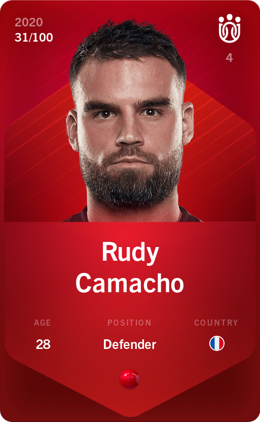Sorare - Sorare Official - Rudy Camacho 2020-21 • Rare 31/100 - NFT # 99394639404028805149723225541151675685401415246551945701620611169171979816286