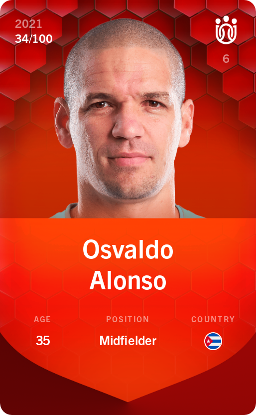 Sorare - Sorare Official - Osvaldo Alonso 2021-22 • Rare 34/100 - NFT # 31567553545409210506337267914603489511169781805697250699805064172335632679532