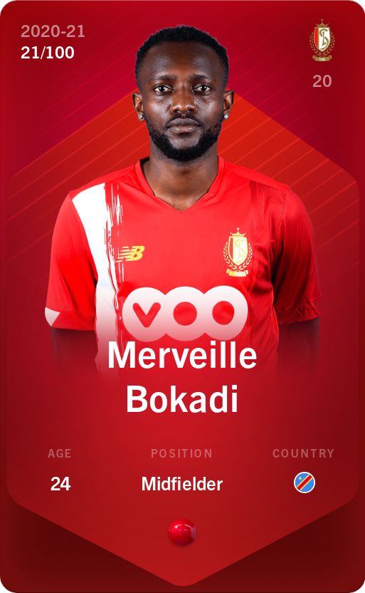 Sorare - Sorare Official - Merveille Bokadi 2020-21 • Rare 21/100 - NFT # 101614898890511617661069291530908539395040260639439112291435950077704064446089