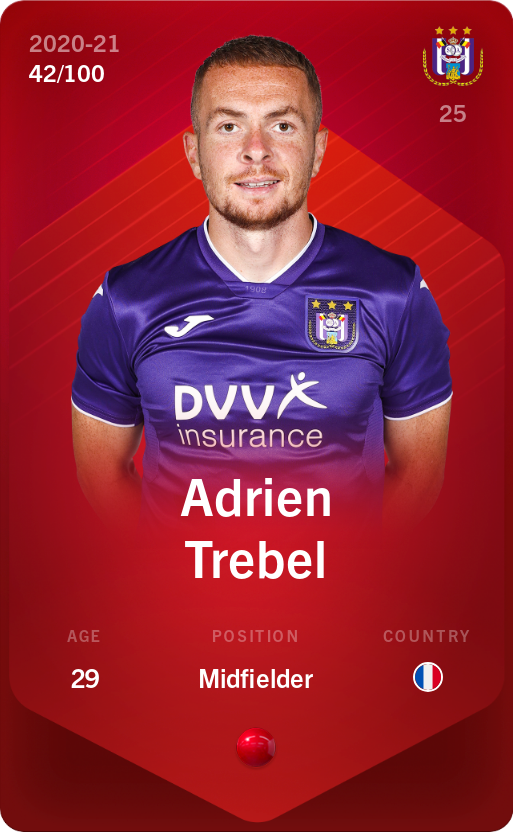 Sorare - Sorare Official - Adrien Trebel 2020-21 • Rare 42/100 - NFT # 46504769282884071351430862169564286384021214879583520909986804874596225209374