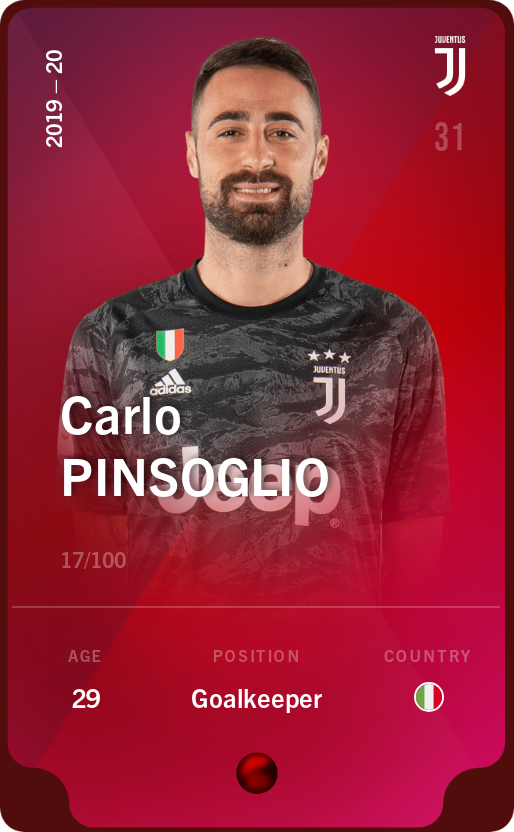 Sorare - Sorare Official - Carlo Pinsoglio 2019-20 • Rare 17/100 - NFT # 46345372620855042572617680051249687611259891490970331573465576454461822263923
