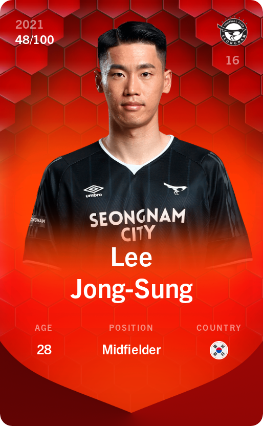 Sorare - Sorare Official - Lee Jong-Sung 2021-22 • Rare 48/100 - NFT # 88630053312186125067760280368773403422895111608999060790684724121709003040
