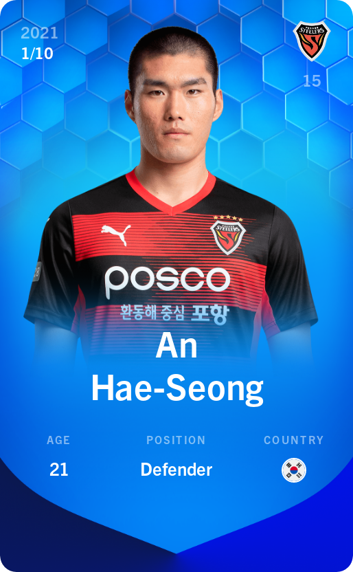 Sorare - Sorare Official - An Hae-Seong 2021-22 • Super Rare 1/10 - NFT # 53653882307717694720745925889650846946322715028647012000572812366473473002952