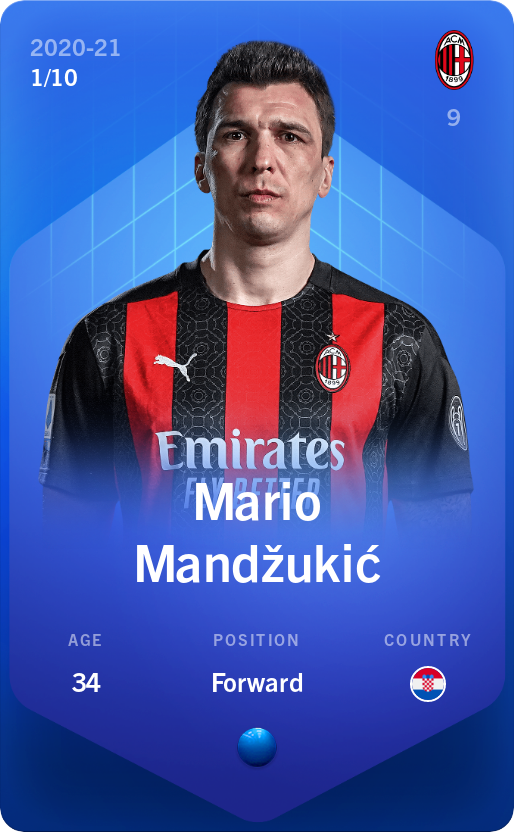 Sorare - Sorare Official - Mario Mandžukić 2020-21 • Super Rare 1/10 - NFT # 12360841446435914653005040768423559754875601165609053407359429369492936655980