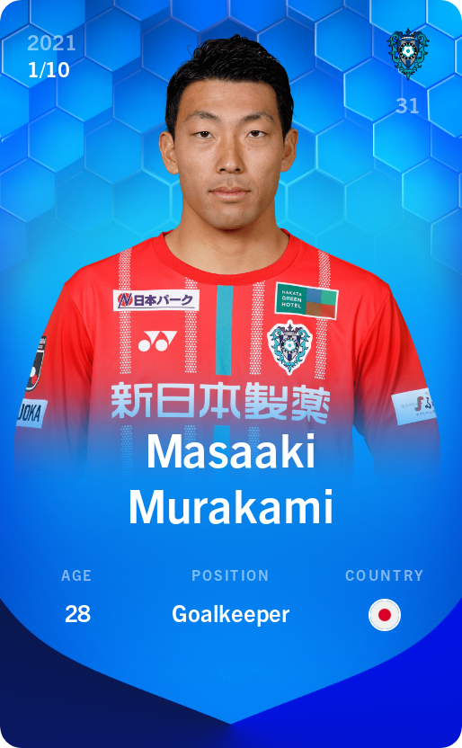 Sorare - Sorare Official - Masaaki Murakami 2021-22 • Super Rare 1/10 - NFT # 61408484400280957603648921762424877096653596231451883901512750185495260055156