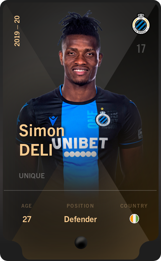 Sorare - Sorare Official - Simon Deli 2019-20 • Unique - NFT # 101399110202023171581978794380756961300051427919888860596190460934048978632992