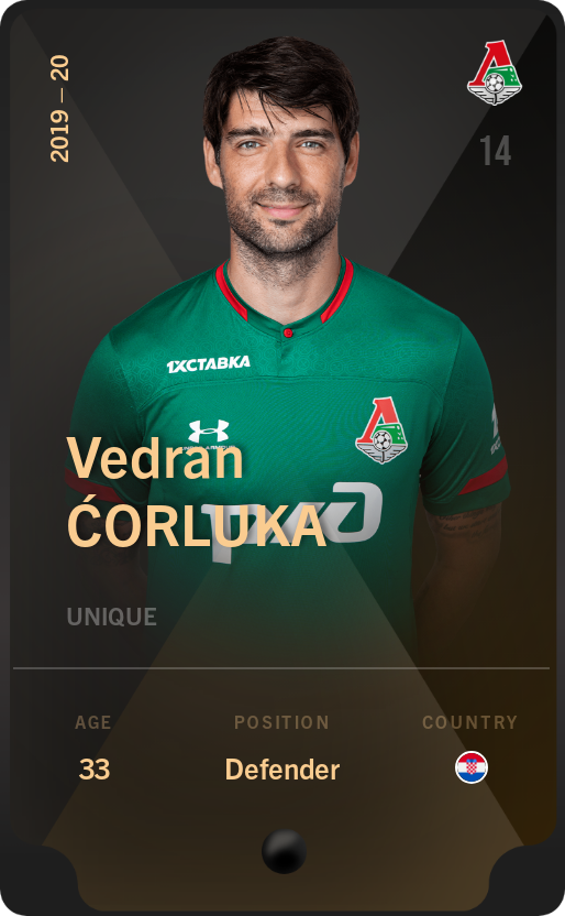 Sorare - Sorare Official - Vedran Ćorluka 2019-20 • Unique - NFT # 37564280211302322194453819457672400680606271860137524045899168136802319900258