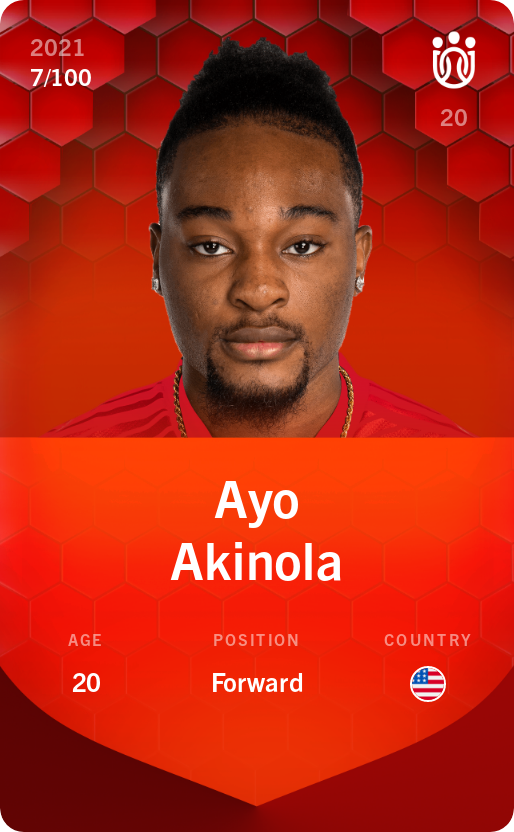 Sorare - Sorare Official - Ayo Akinola 2021-22 • Rare 7/100 - NFT # 18768588444902099558993143612787518484011051304577341883088173421526463442167