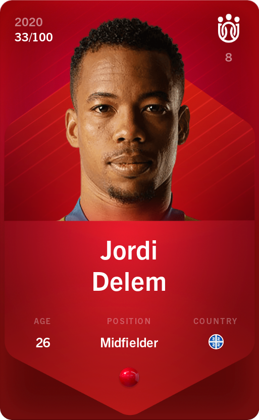 Sorare - Sorare Official - Jordi Delem 2020-21 • Rare 33/100 - NFT # 598232651240446173143827769989886887494382898304834902805209646840416721579