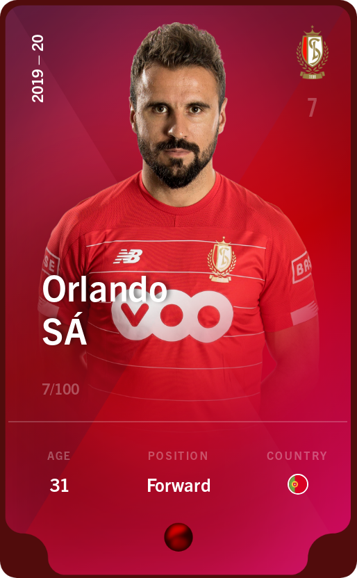 Sorare - Sorare Official - Orlando Sá 2019-20 • Rare 7/100 - NFT # 76712647775060080111469073599869582007705802273016250581320923752535978302910