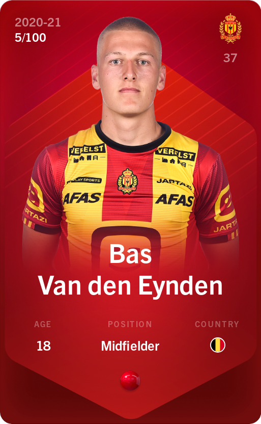 Sorare - Sorare Official - Bas Van den Eynden 2020-21 • Rare 5/100 - NFT # 35666571470677557624476825602208276952310378738102412188656133542359263989636