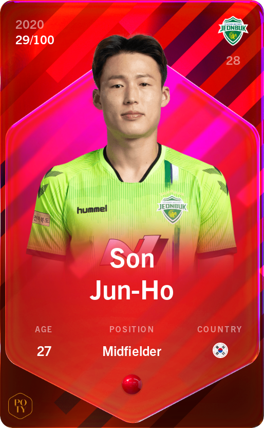 Sorare - Sorare Official - Son Jun-Ho 2020-21 • Rare 29/100 - NFT # 101852143132215177753584597577203426105495587020036654589200864723273507473354