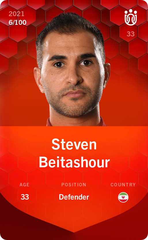 Sorare - Sorare Official - Steven Beitashour 2021-22 • Rare 6/100 - NFT # 96782395177342923438820796874276239049769869470031205030090960921901656034263