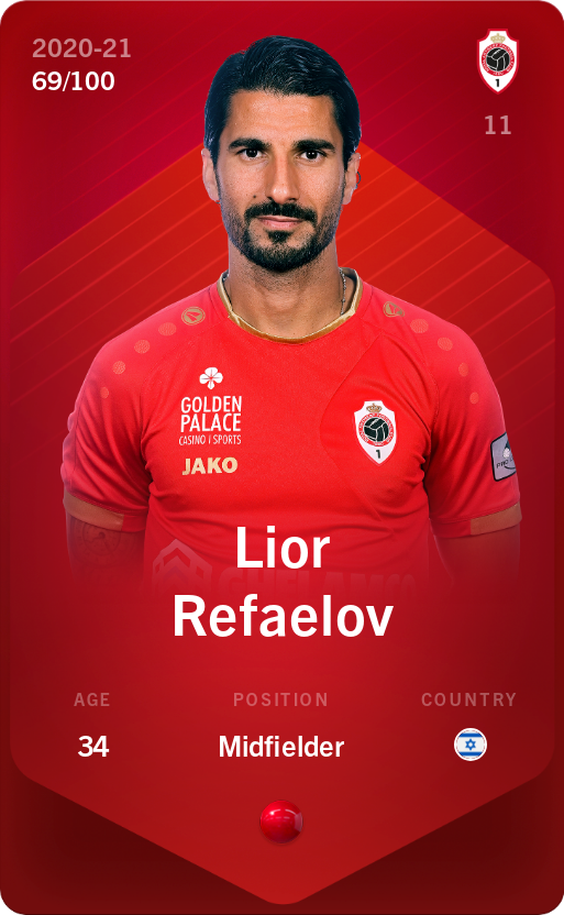 Sorare - Sorare Official - Lior Refaelov 2020-21 • Rare 69/100 - NFT # 79461820096656768428924284482953770435011390553169936854294146878912624870868