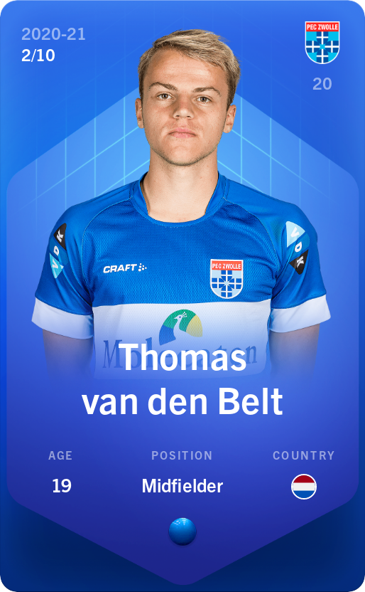 Sorare - Sorare Official - Thomas van den Belt 2020-21 • Super Rare 2/10 - NFT # 15943263185173975375332510413004614866221347155572480891663128283102564432766
