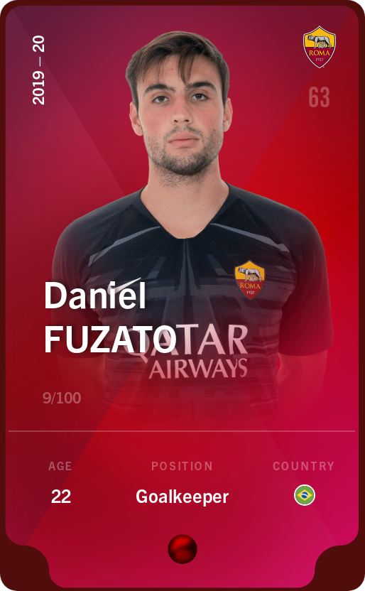 Sorare - Sorare Official - Daniel Fuzato 2019-20 • Rare 9/100 - NFT # 10738318311953333625109587761745911446890471942301652269330109116246468853241