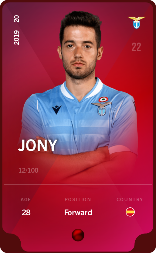 Sorare - Sorare Official - Jony 2019-20 • Rare 12/100 - NFT # 42670317775920852764726281405646395872973998042961250206067400912590999829578