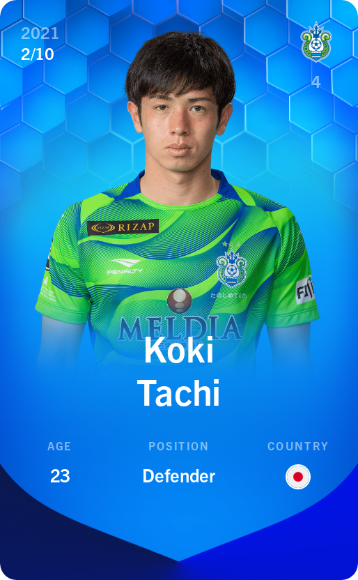 Sorare - Sorare Official - Koki Tachi 2021-22 • Super Rare 2/10 - NFT # 20034747050108706587338370863897868937193636647734911035603538810161692534560