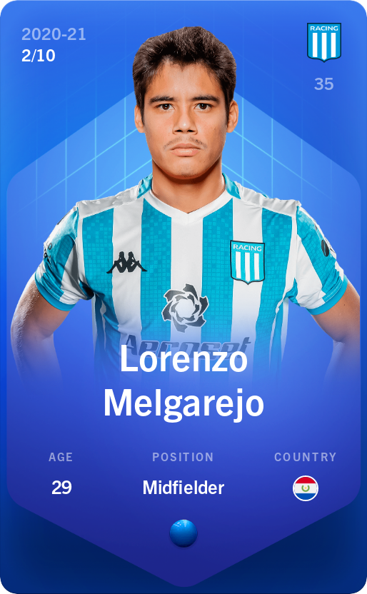 Sorare - Sorare Official - Lorenzo Melgarejo 2020-21 • Super Rare 2/10 - NFT # 107468413788854356966056380454727623897558979898980968429380999170003461373737