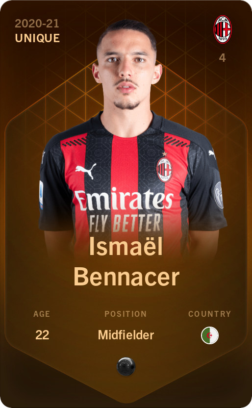 Sorare - Sorare Official - Ismael Bennacer 2020-21 • Unique - NFT # 56089913335734026891487702689554424719298117515125638266577274272598679152485