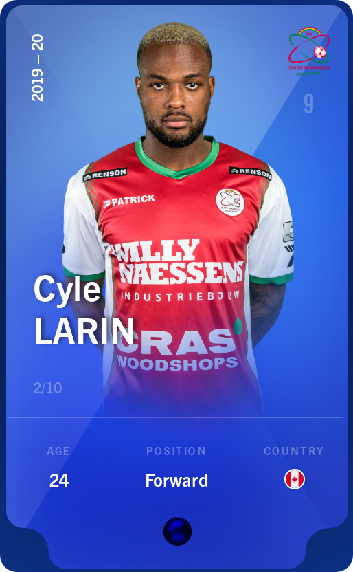 Sorare - Sorare Official - Cyle Larin 2019-20 • Super Rare 2/10 - NFT # 115304658944109950539573512081114040585065149638012229448335365625478107520052