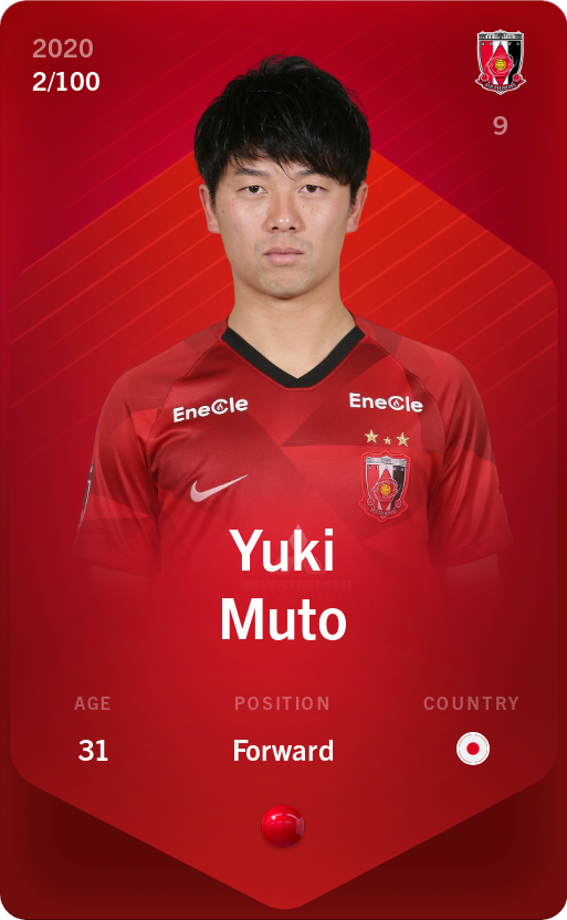 Sorare - Sorare Official - Yuki Muto 2020-21 • Rare 2/100 - NFT # 10517098261497464372883189055055680437615610115895727418186824514624286040618