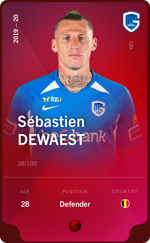 Sorare - Sorare Official - Sébastien Dewaest 2019-20 • Rare 38/100 - NFT # 114649132692612500379277325329058537266159364914452621802453917535203292730361