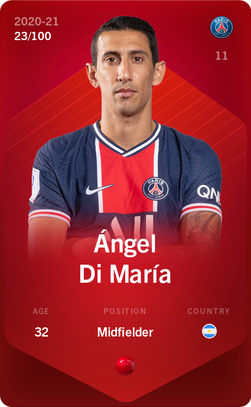Sorare - Sorare Official - Ángel Di María 2020-21 • Rare 23/100 - NFT # 4267646086144039604468686561575699241039957457096230967883481920427841803958