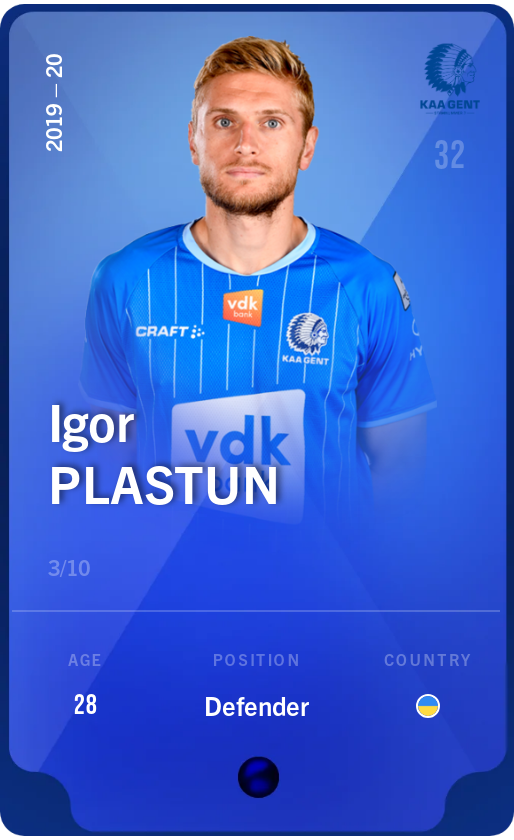 Sorare - Sorare Official - Igor Plastun 2019-20 • Super Rare 3/10 - NFT # 11107634729731108376062894090742179727847763537016697720673803699444802825236