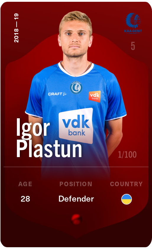 Sorare - Sorare Official - Igor Plastun 2018-19 • Rare 1/100 - NFT # 76838536874627739037015191452521597421898609723049935510534098172276770319997
