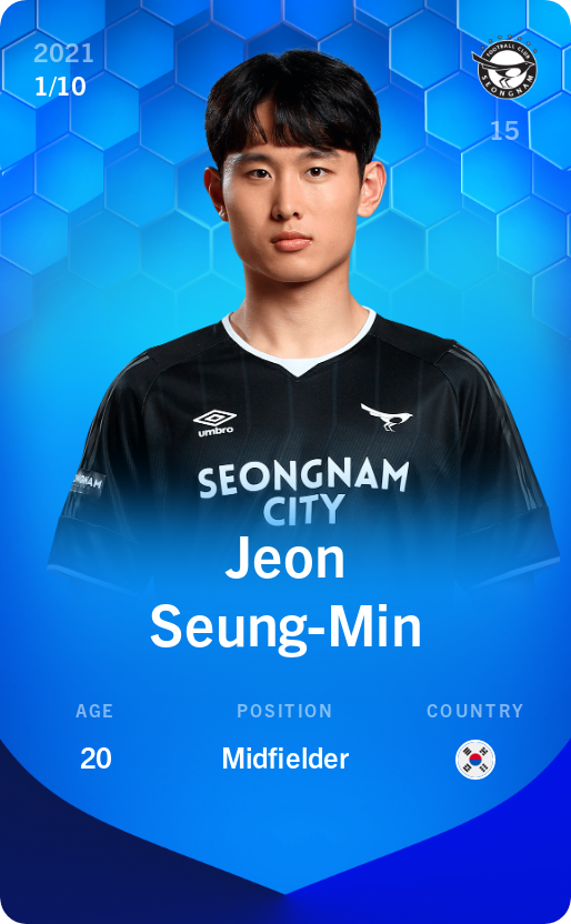Sorare - Sorare Official - Jeon Seung-Min 2021-22 • Super Rare 1/10 - NFT # 68233881085514293727246431023092096957829728700343696399675547348772957544042