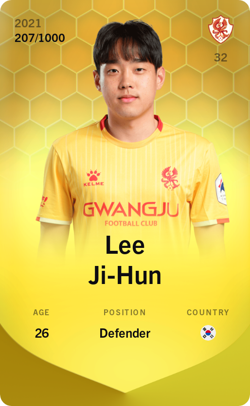 Sorare - Sorare Official - Lee Ji-Hun 2021-22 • Limited 207/1000 - NFT # 110482638531916140395277369016477735794899442031992695455760700931831136150991